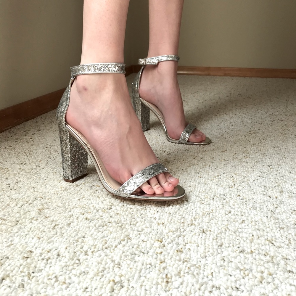 Lulu glitter heels, size 7